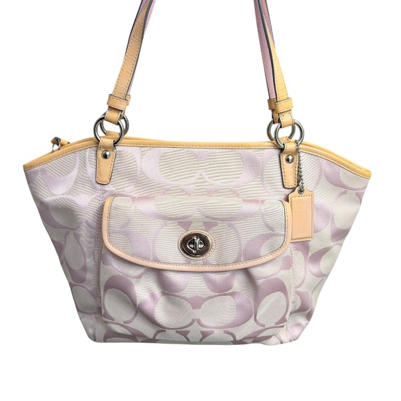 Coach F14659 Leah Signature pink Tote bag - Picture 1 of 15